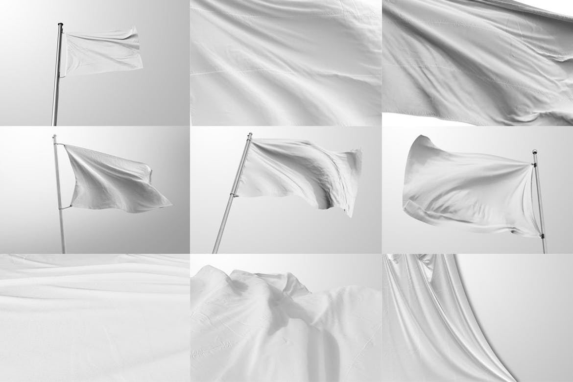 Realistic 3D Flag Mockups v.1 Realistic 3D Flag Mockups v.1