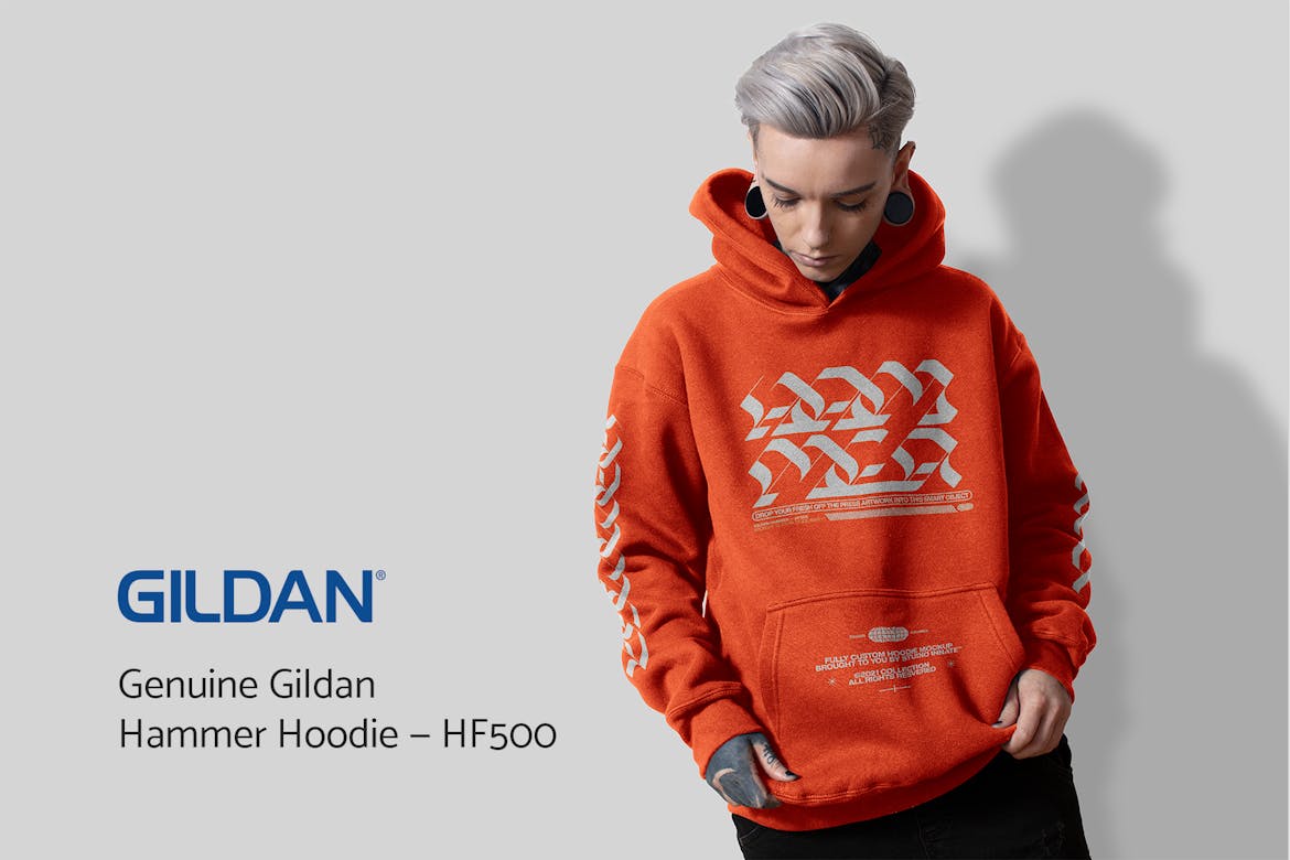 Download Gildan Hammer Hoodie Mockup Front Modelled Premium Free Psd Mockup Store