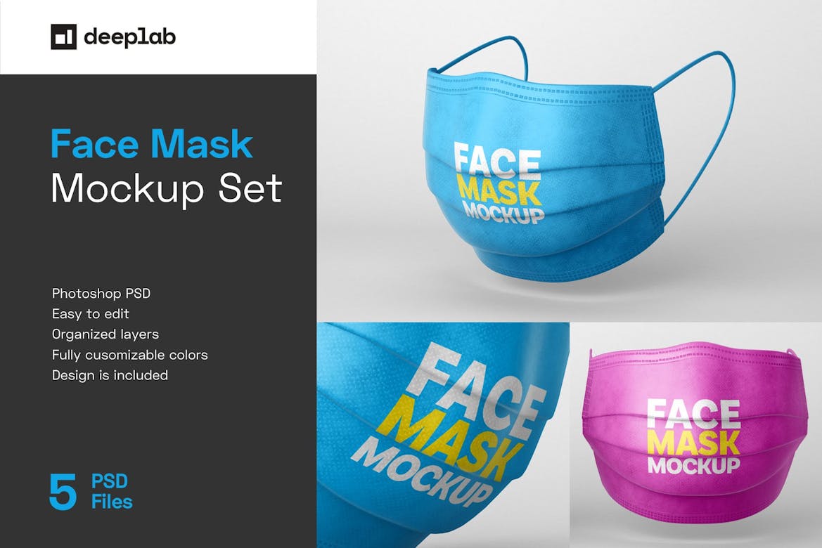 Download Face Mask Mockup Set Respirator Premium Free Psd Mockup Store