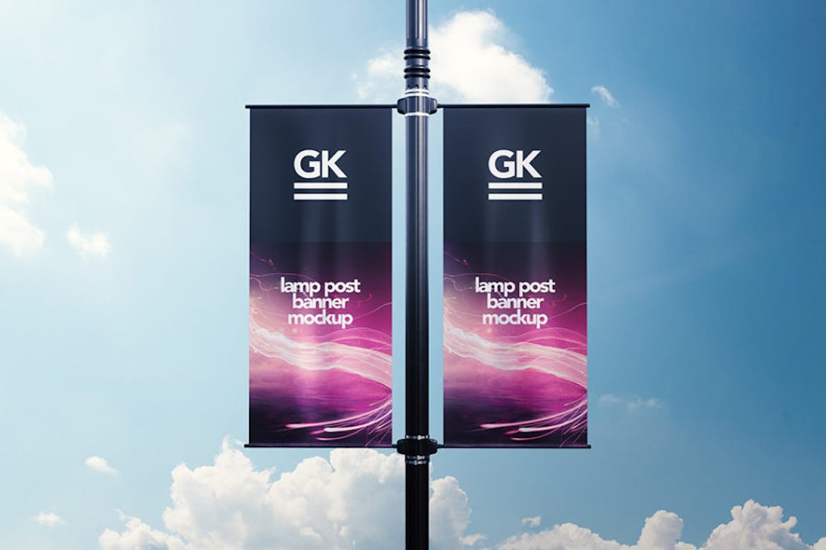 Lamp Post Banner Mock-up Lamp Post Banner Mock-up
