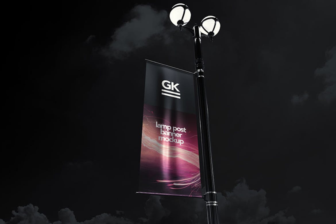 Lamp Post Banner Mock-up Lamp Post Banner Mock-up