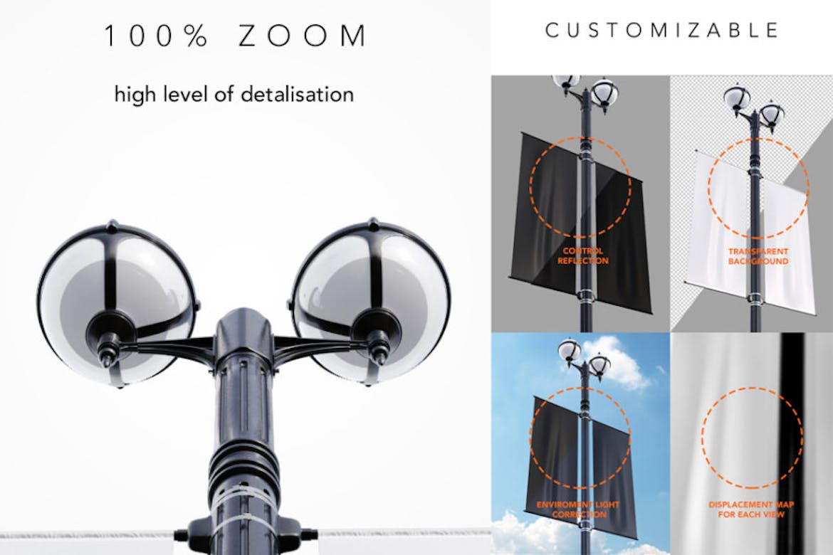 Lamp Post Banner Mock-up Lamp Post Banner Mock-up