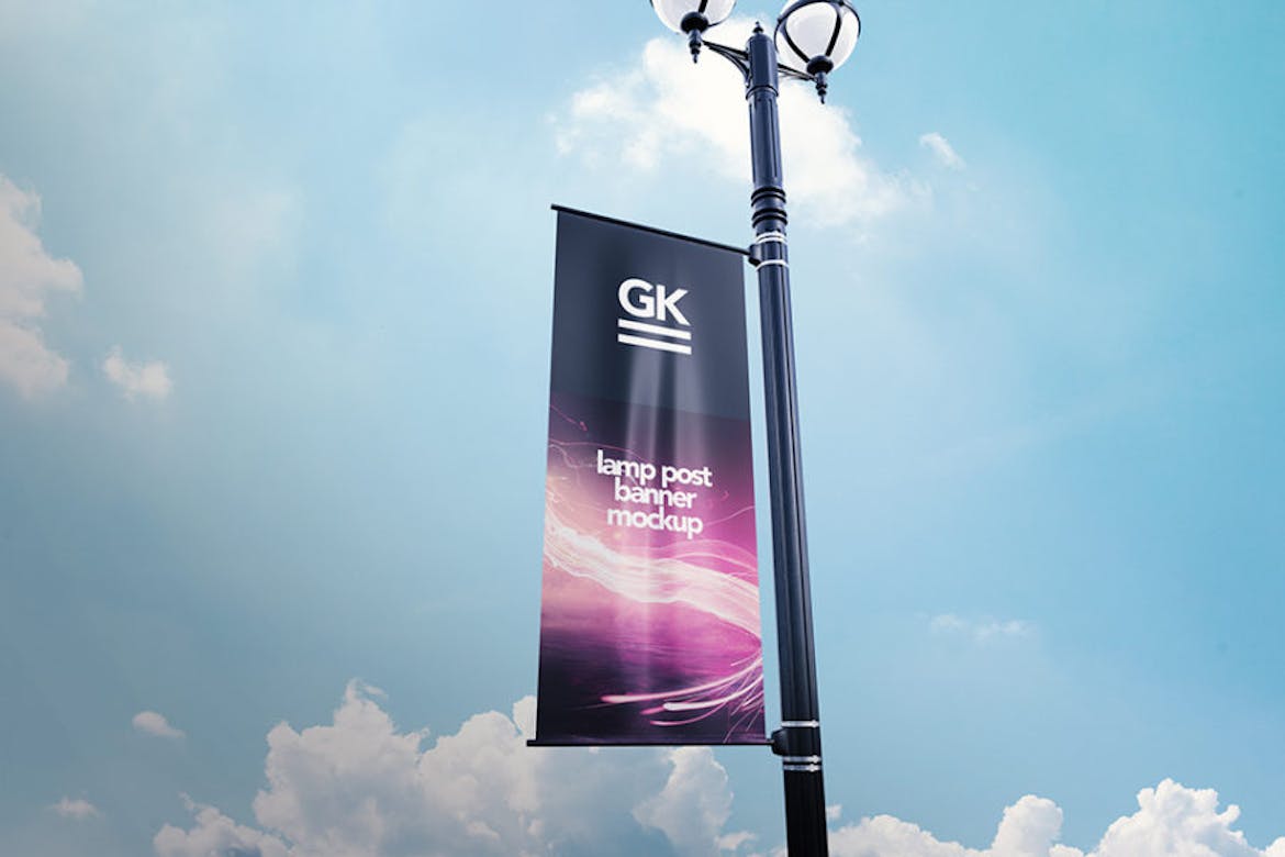 Lamp Post Banner Mock-up | Premium & Free PSD Mockup Store