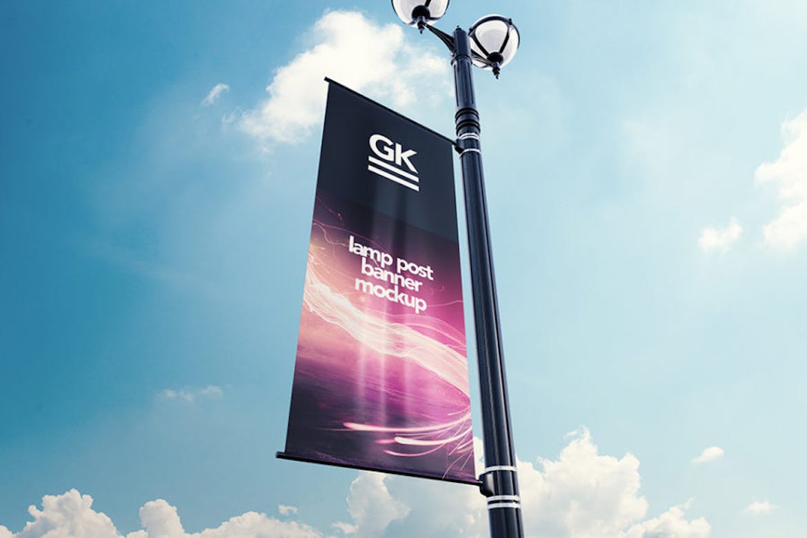 Lamp Post Banner Mock-up Lamp Post Banner Mock-up