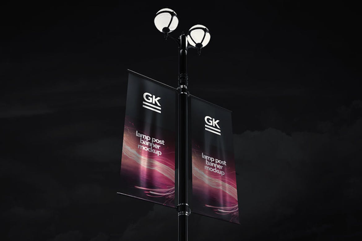 Lamp Post Banner Mock-up Lamp Post Banner Mock-up