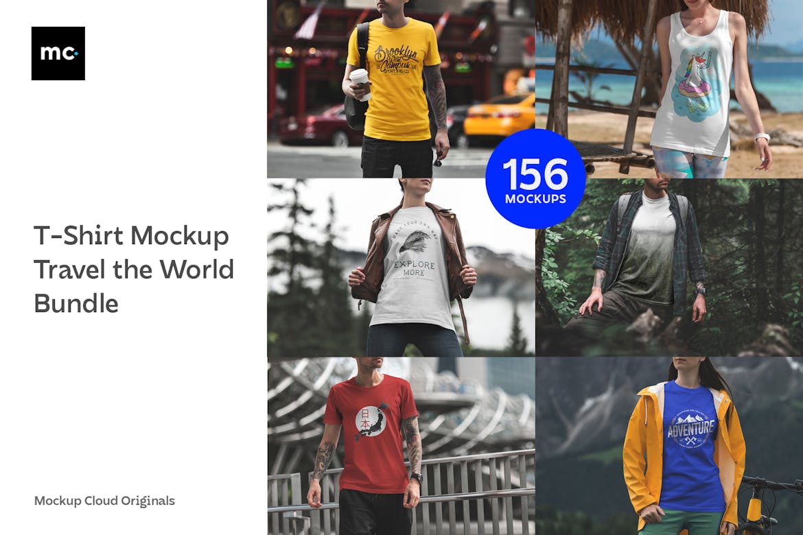 Download T Shirt Mockups Travel The World Bundle Premium Free Psd Mockup Store