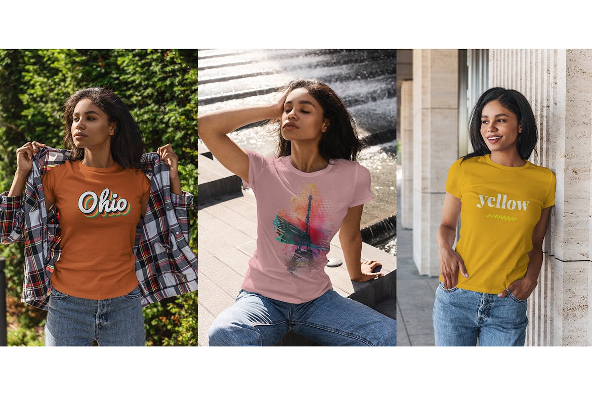 TShirt MockUp Black Girl Premium & Free PSD Mockup Store