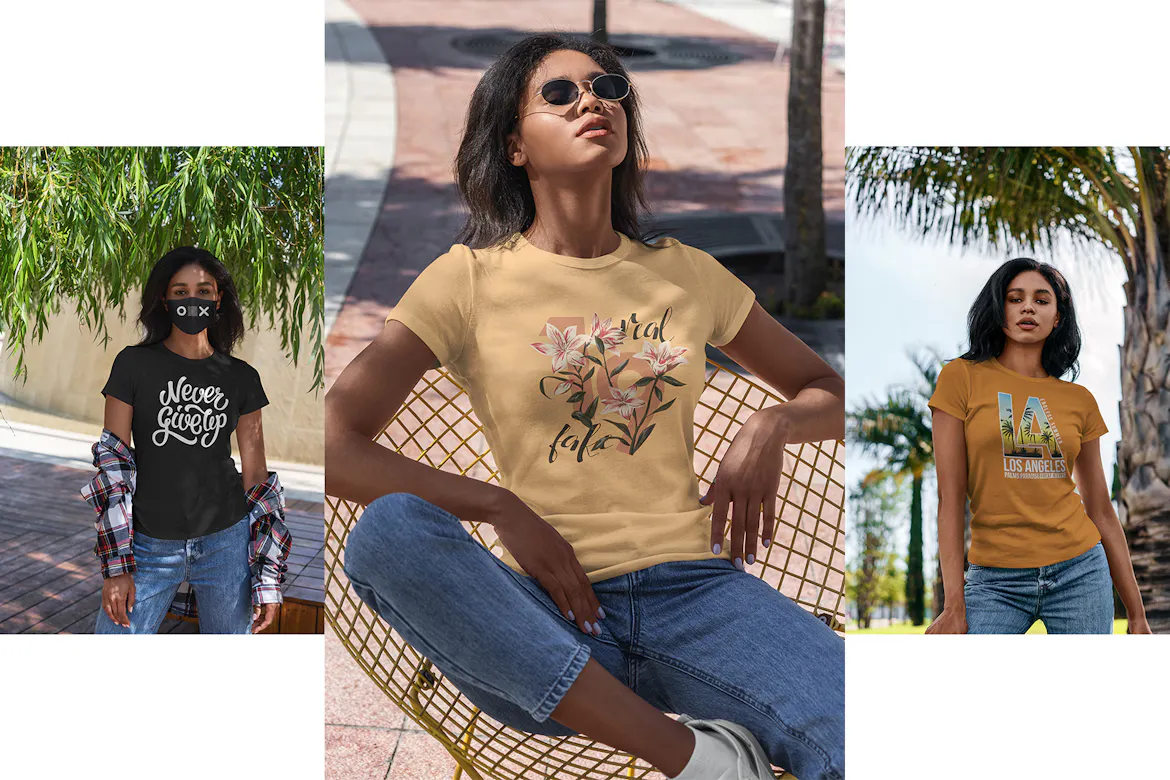 TShirt MockUp Black Girl Premium & Free PSD Mockup Store