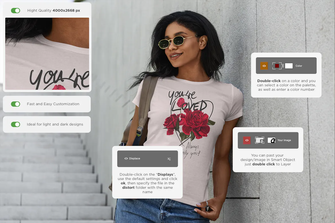 TShirt MockUp Black Girl Premium & Free PSD Mockup Store