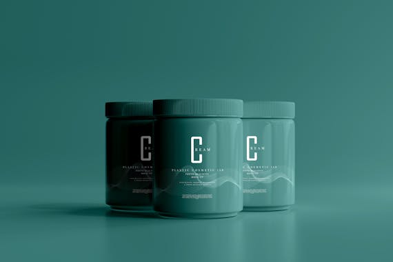 Plastic Cosmetic Jar Mockups