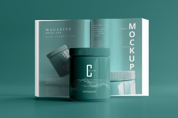Plastic Cosmetic Jar Mockups