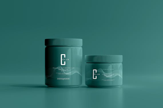 Plastic Cosmetic Jar Mockups