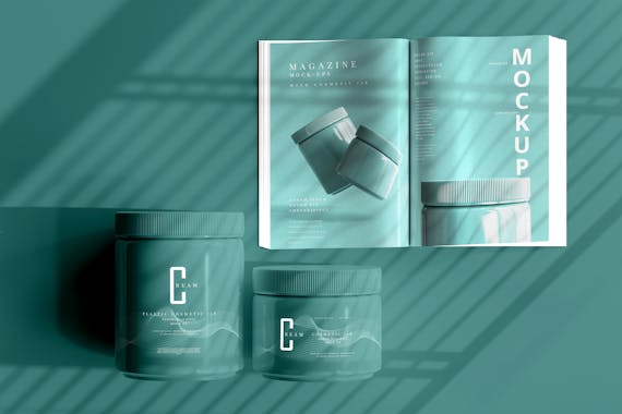 Plastic Cosmetic Jar Mockups