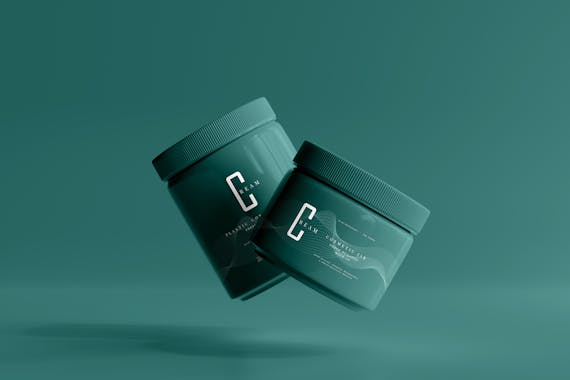 Plastic Cosmetic Jar Mockups