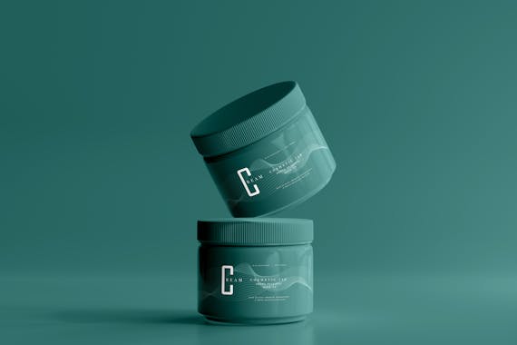 Plastic Cosmetic Jar Mockups
