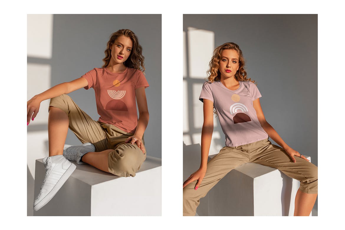 T-Shirt Mock-Up's Sunset Lights