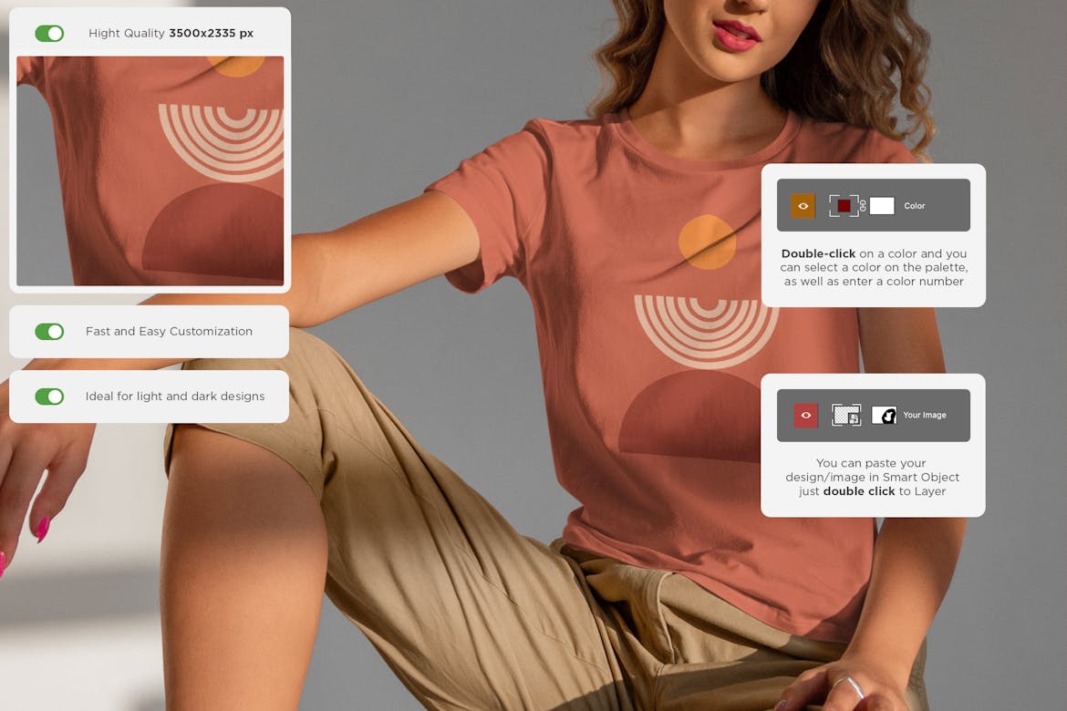 T-Shirt Mock-Up's Sunset Lights