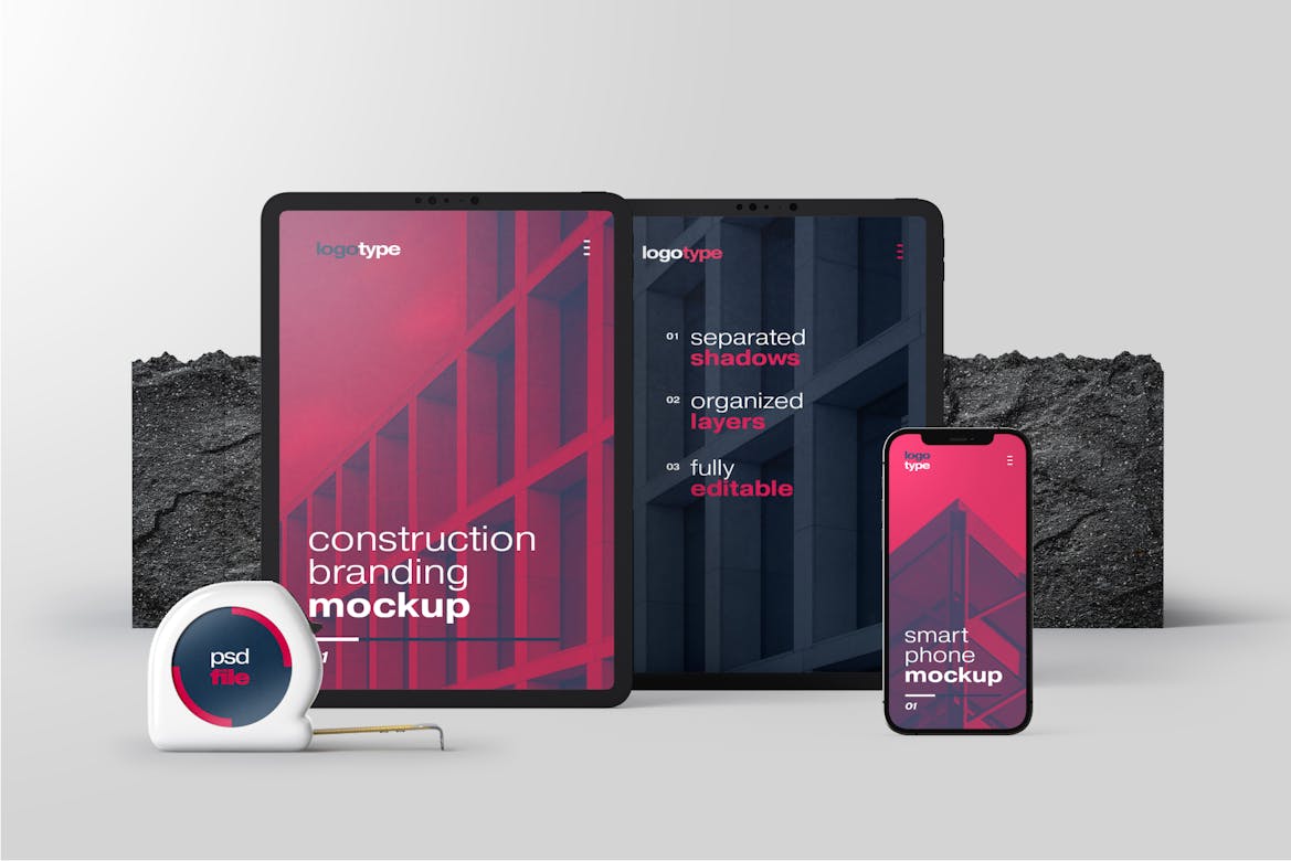 Construction Branding Mockup Bundle | Premium & Free PSD Mockup Store