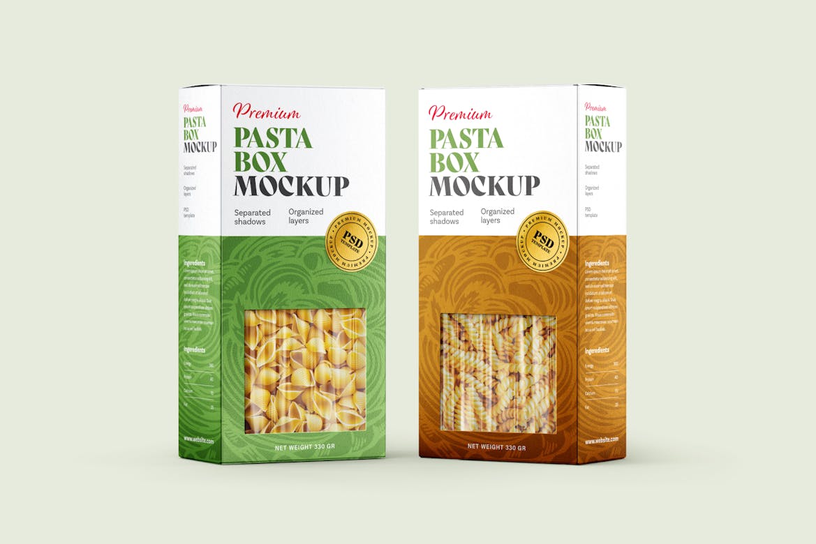 Pasta Box Packaging Mockup Set | Premium & Free PSD Mockup Store