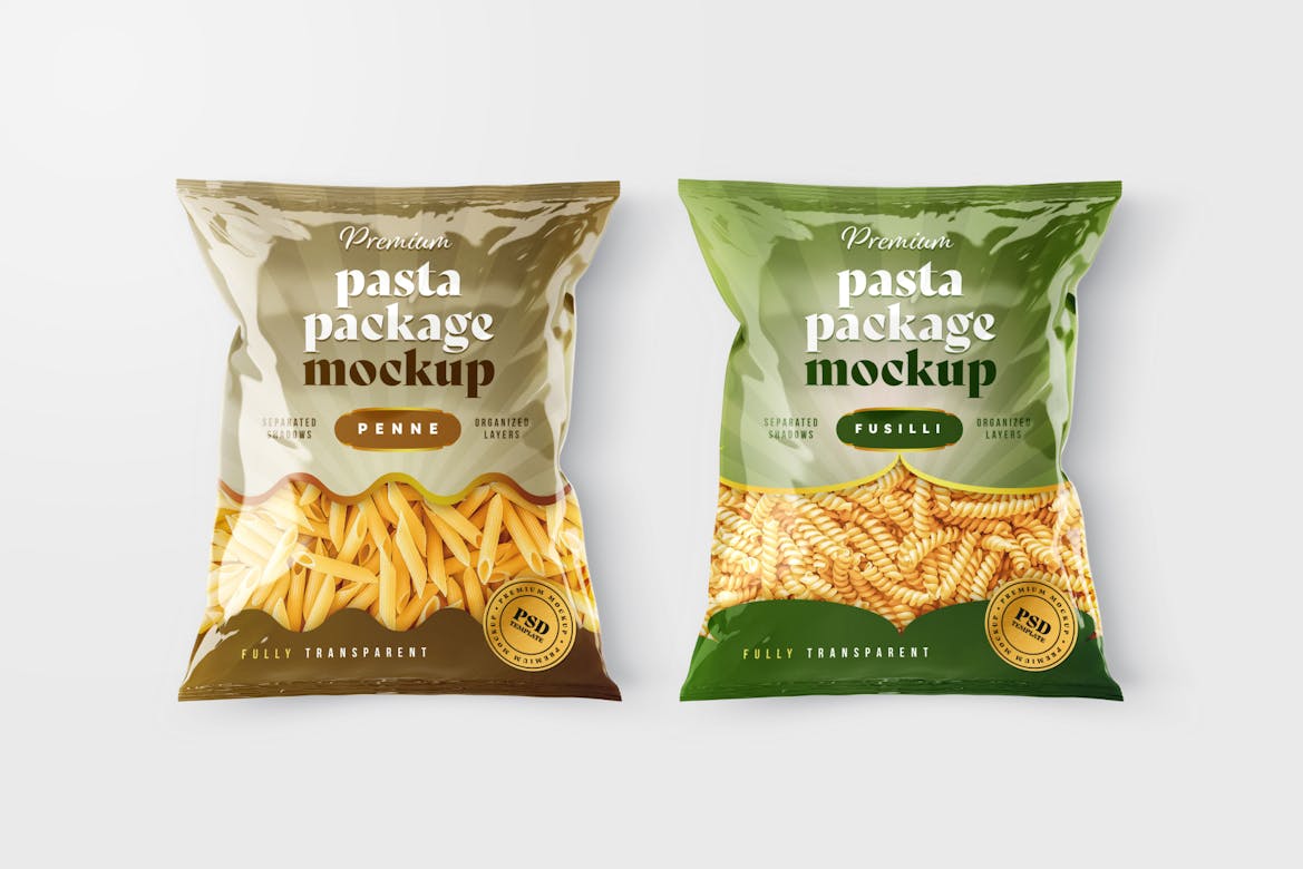 Pasta Bag Packaging Mockup Set | Premium & Free PSD Mockup Store