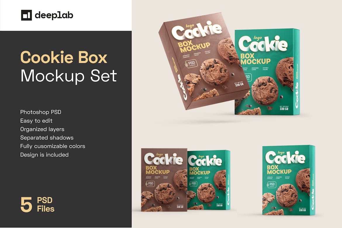 Cookies Box Packaging Mockup Set | Premium & Free Psd Mockup Store