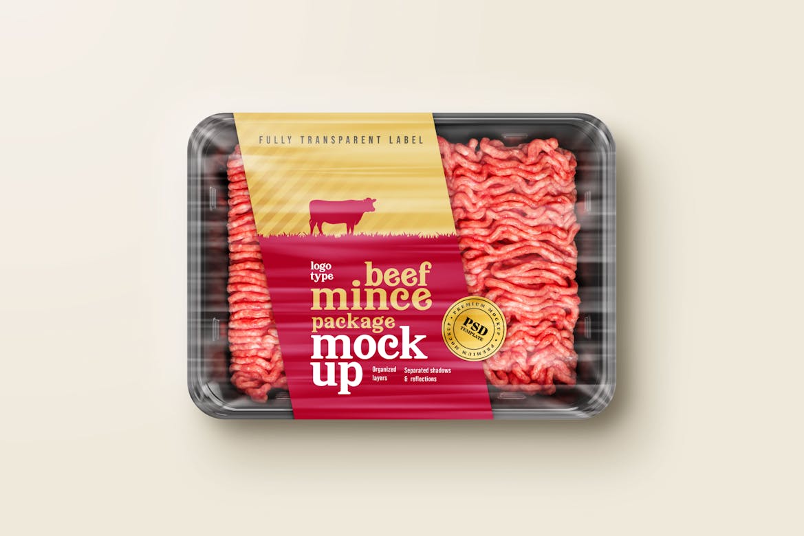 Beef Mince Package Mockup Set | Premium & Free PSD Mockup Store