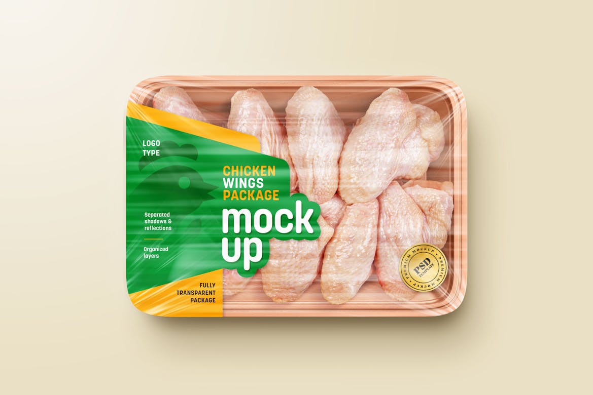 Raw Chicken Package Mockup Set | Premium & Free PSD Mockup Store