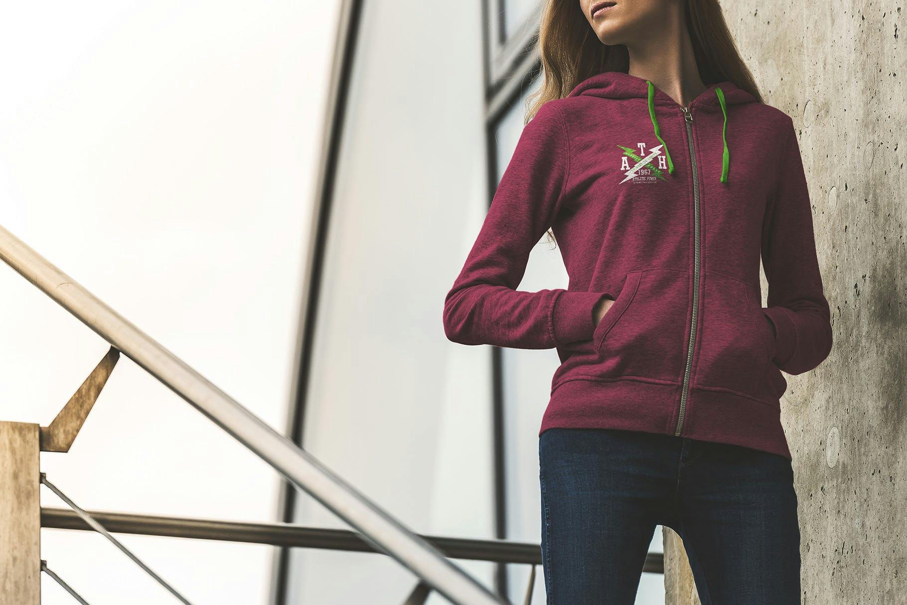 Hoodie Mockup Scene Female Model 08 Premium Free PSD Mockup Store