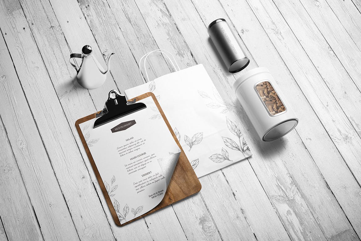 Clipboard Menu Packaging Mockup Scene Premium & Free PSD Mockup Store