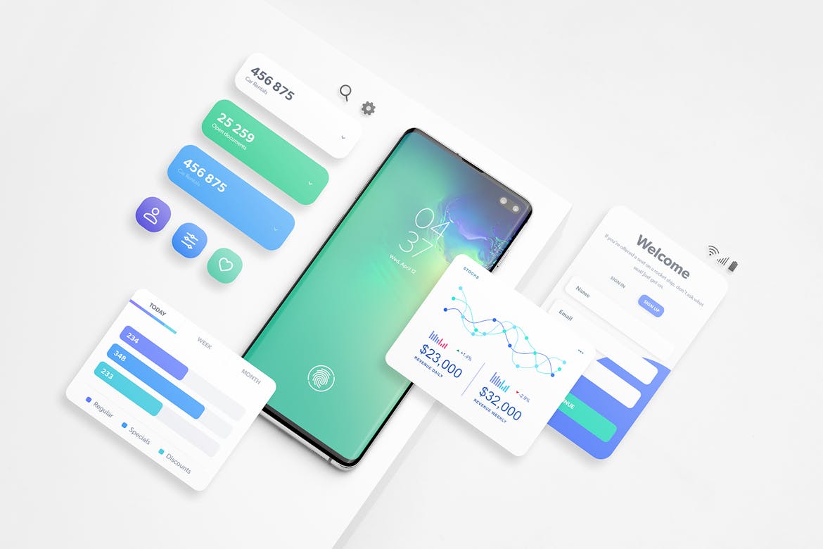 Android Smartphone Mockup Scene 03 | Premium & Free PSD Mockup Store