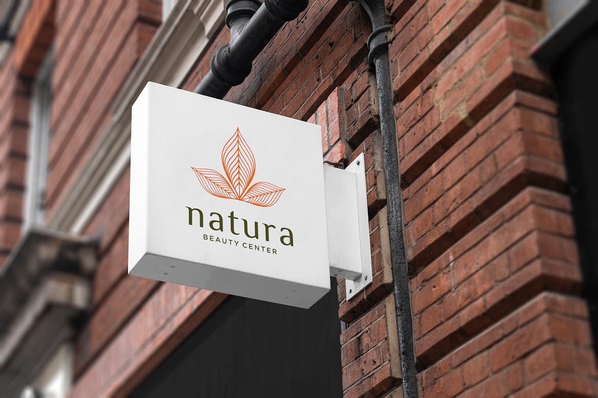 Store Sign Board Square Mockup Scene 19 Premium & Free PSD Mockup Store