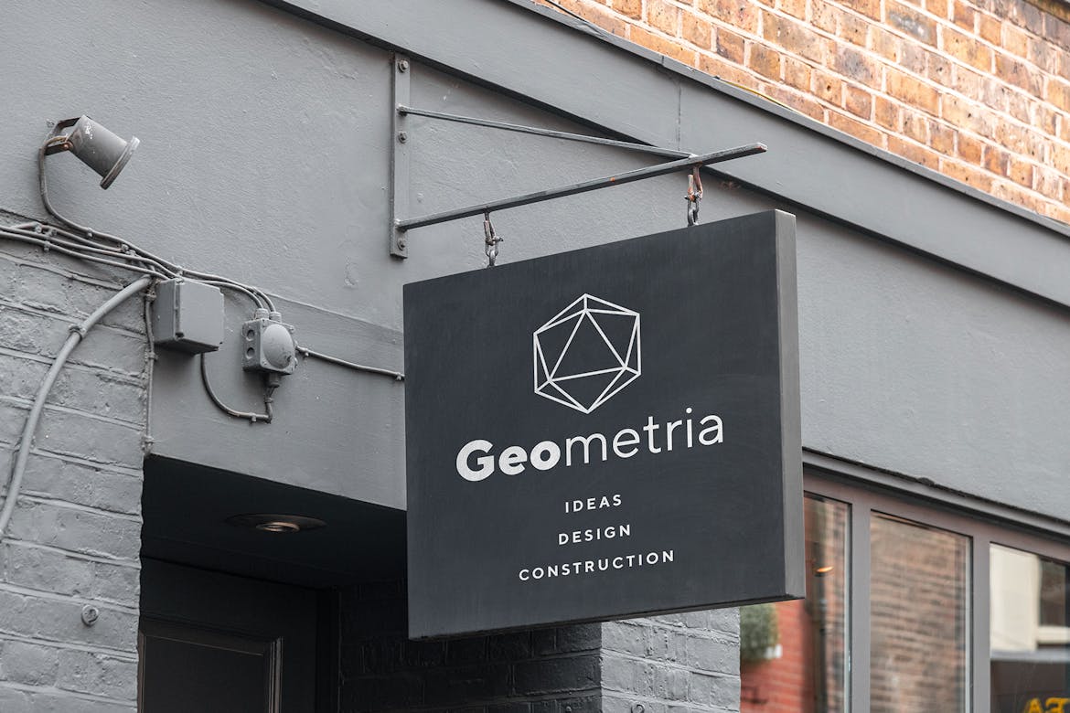 Store Sign Board Square Mockup Scene 22 Premium & Free PSD Mockup Store