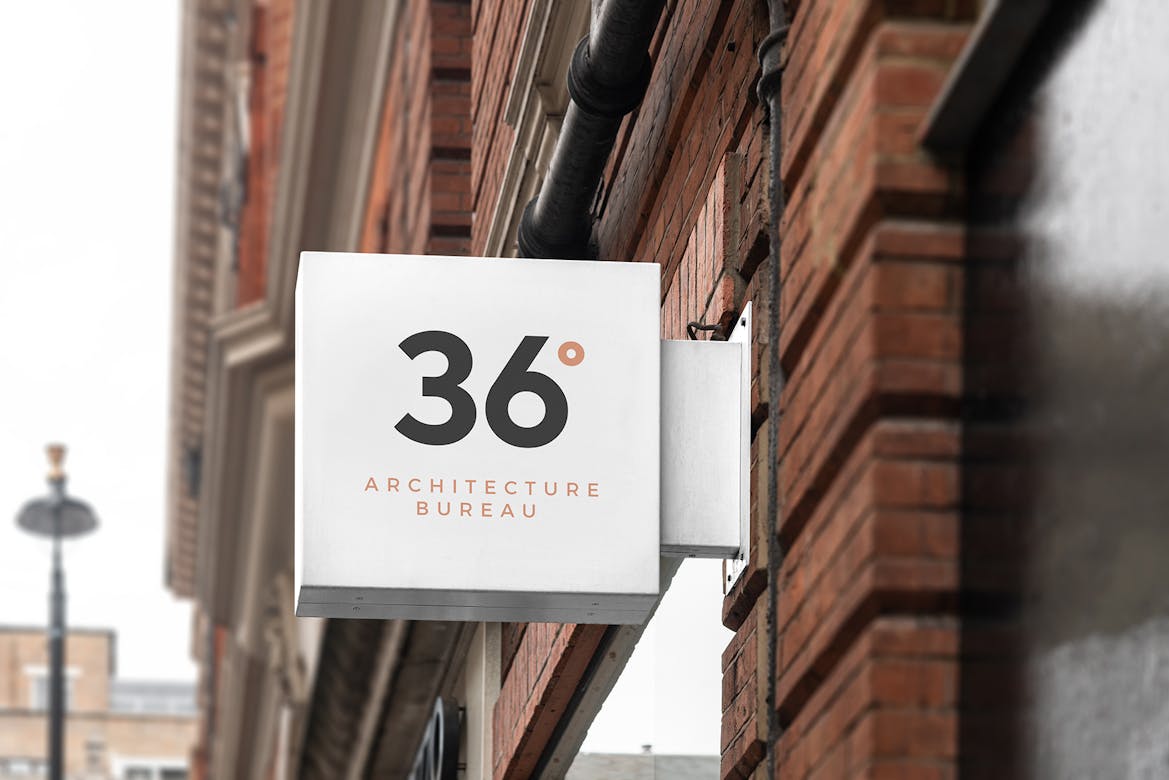 Store Sign Board Square Mockup Scene 26 Premium & Free PSD Mockup Store