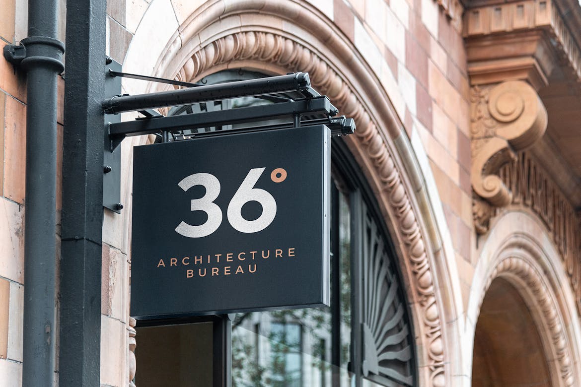 Store Sign Board Black Mockup Scene 29 Premium & Free PSD Mockup Store