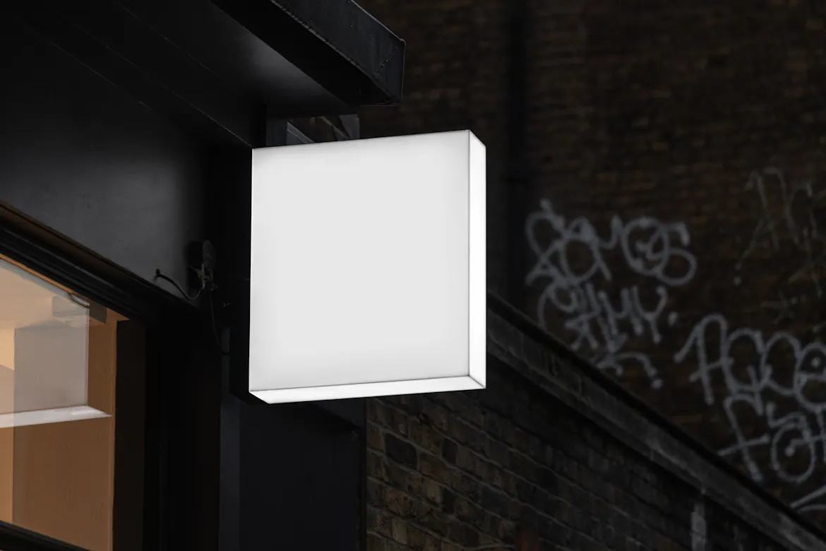 Light Box Sign Board Square Mockup Scene 35 | Premium & Free PSD Mockup ...