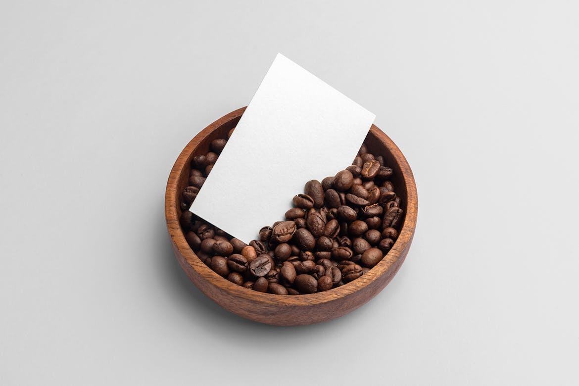 Mockup flat lay with craft accessories and coffee beans on white background  Stock Photo by AtlasComposer