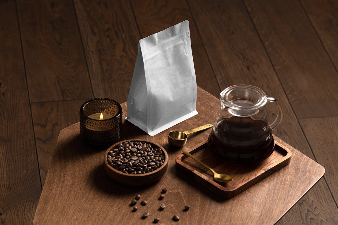 Roast Coffee Packaging Mockup Scene 06 Premium & Free PSD Mockup Store