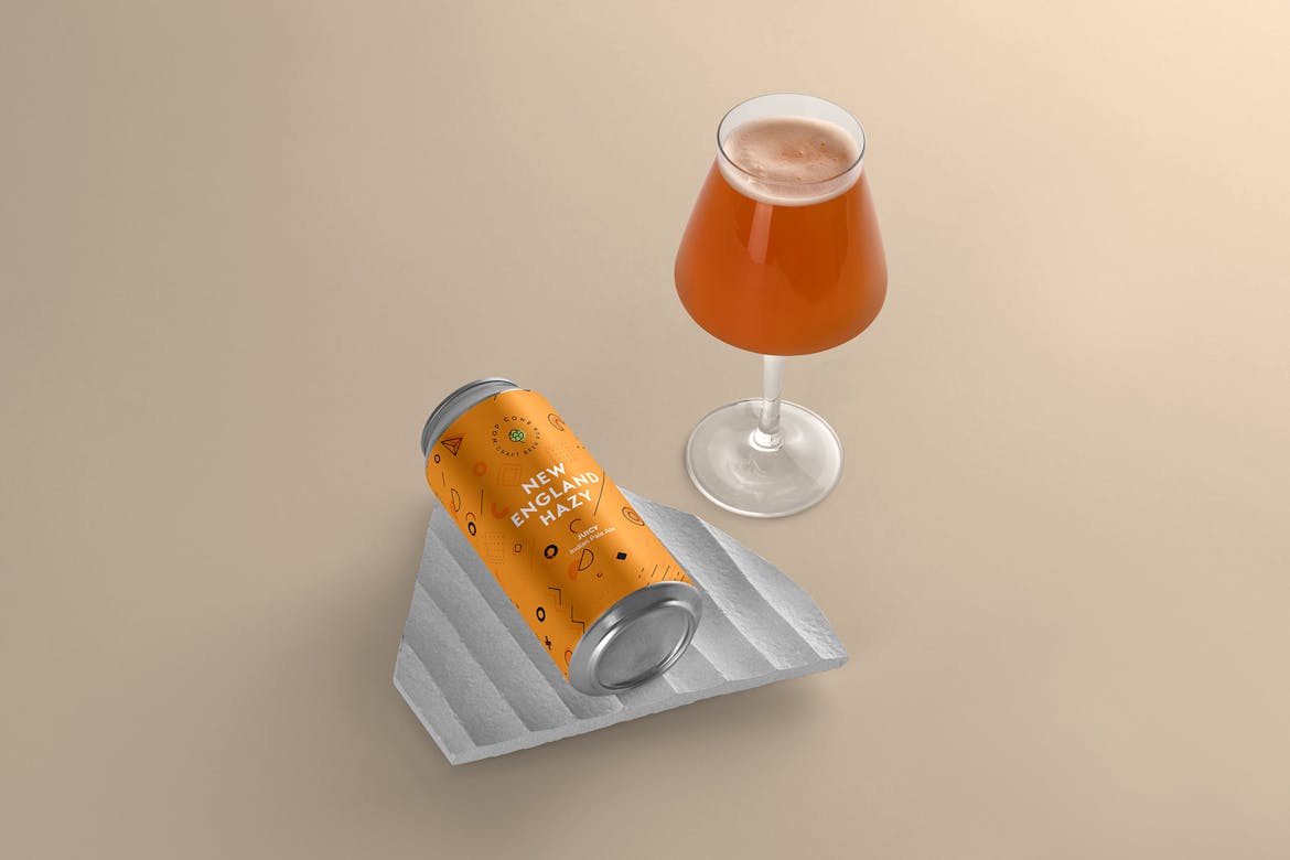 beer can glass mockup
