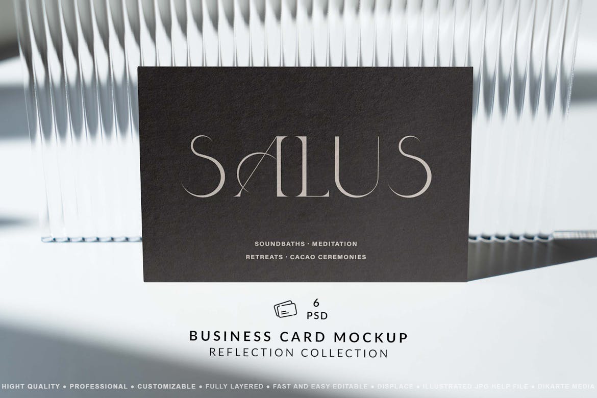 Business card mockup reflection premium free psd mockup store