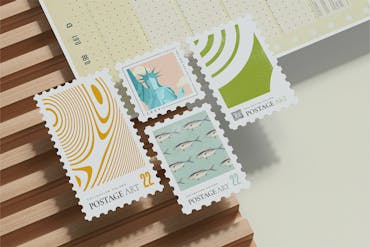 Postage stamps Mock up