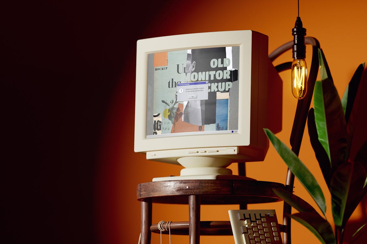 Old Monitor Screen Mockup Premium & Free PSD Mockup Store