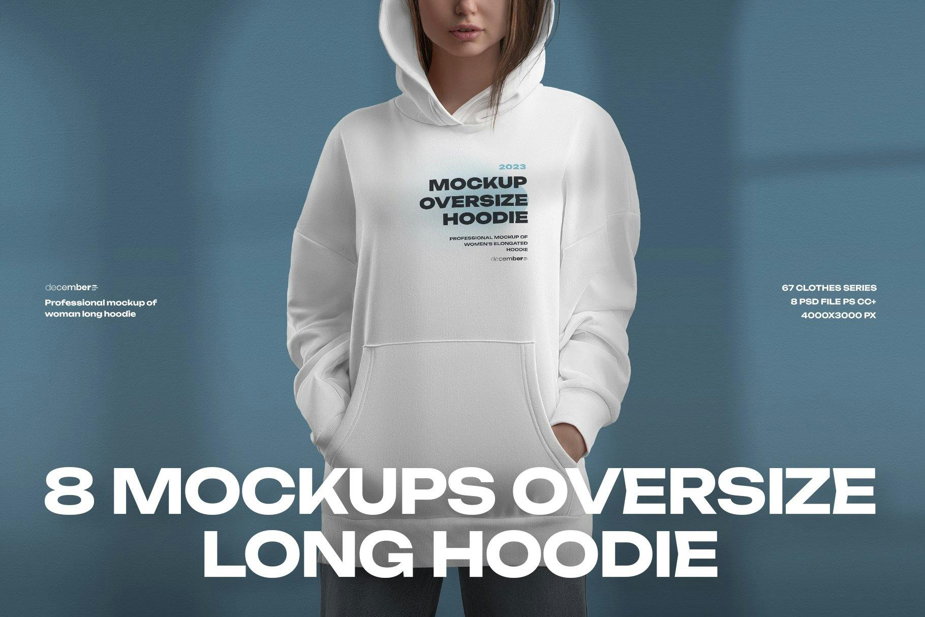 Oversize Long Hoodie Mockup Kit Premium Free PSD Mockup Store