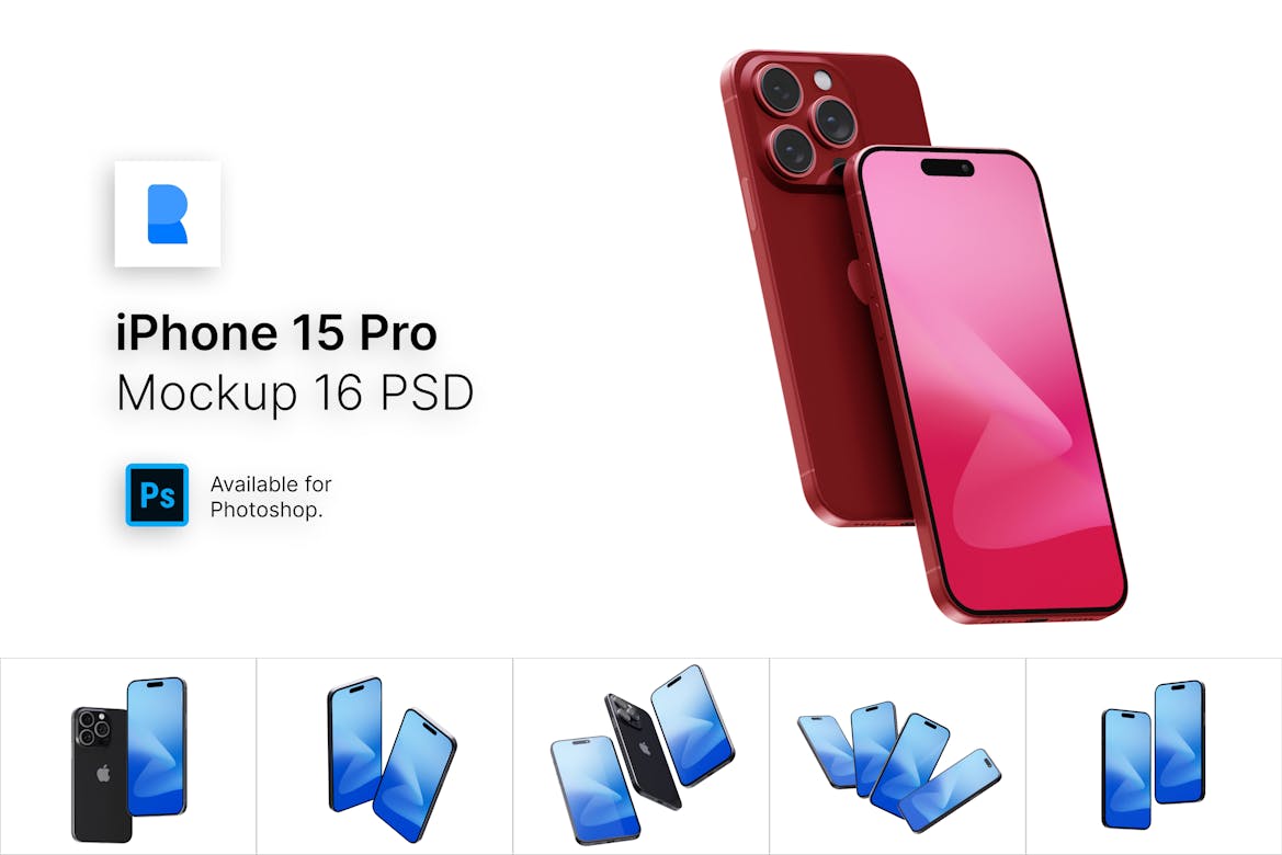 IPhone 15 Pro Mockup Set | Premium & Free PSD Mockup Store