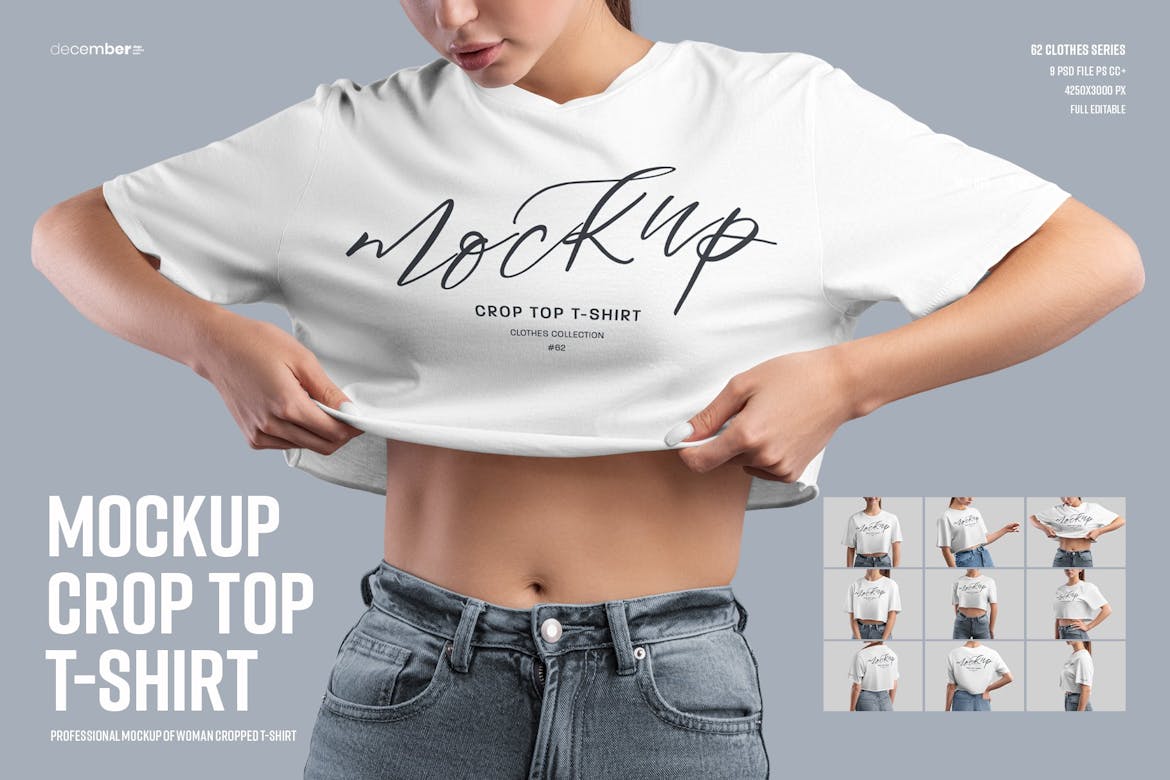 Crop Woman T-Shirt Mockups | Premium & Free PSD Mockup