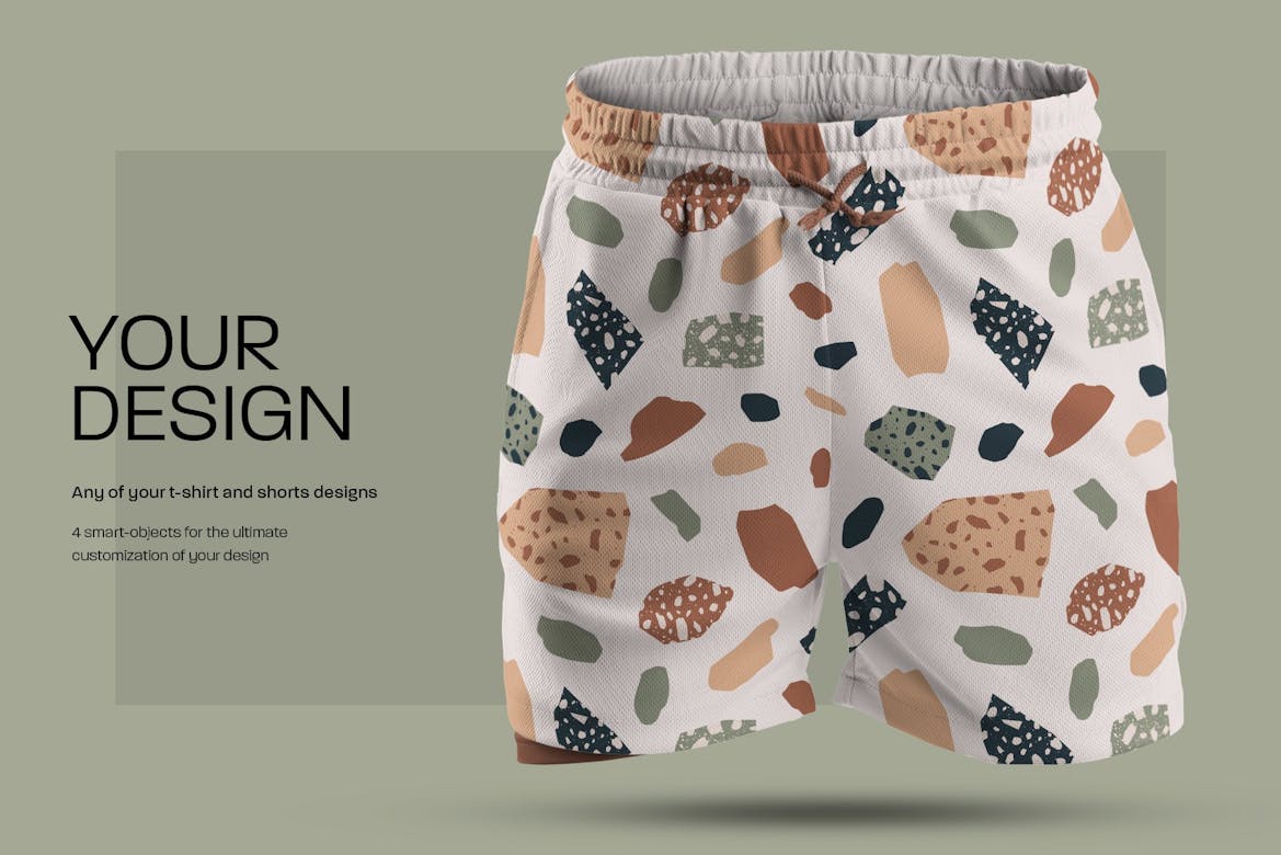 Premium PSD  Mockups shorts with compression liner easy in customizing  colors shorts and all elements clothes