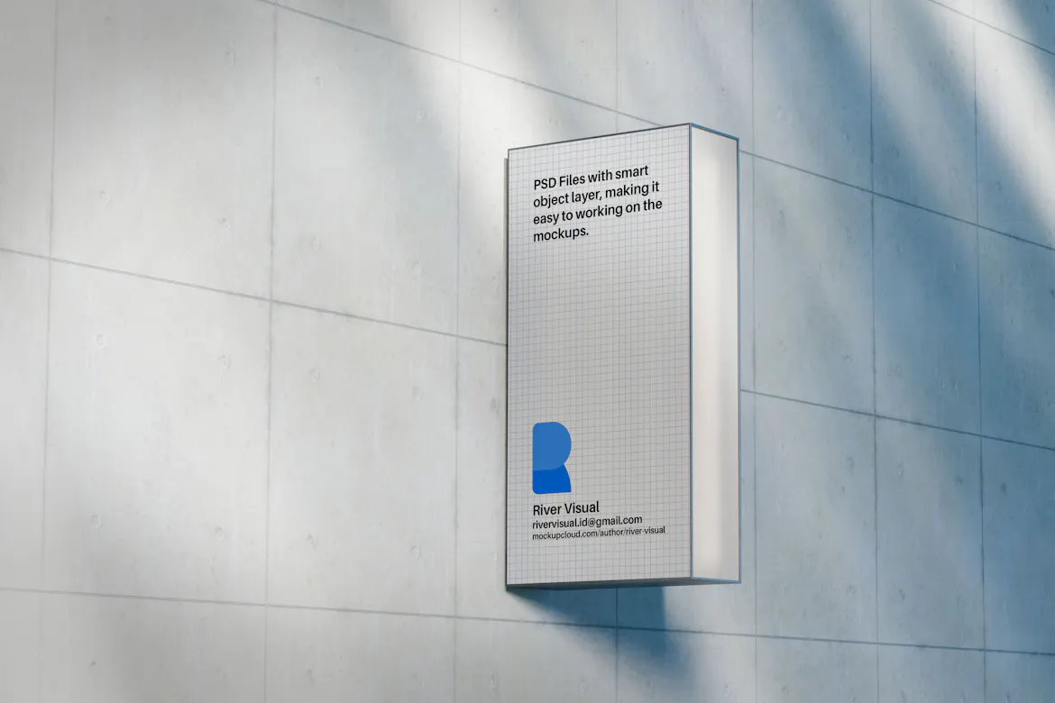 Rectangle Signage Mockup Free | Premium & Free PSD Mockup Store
