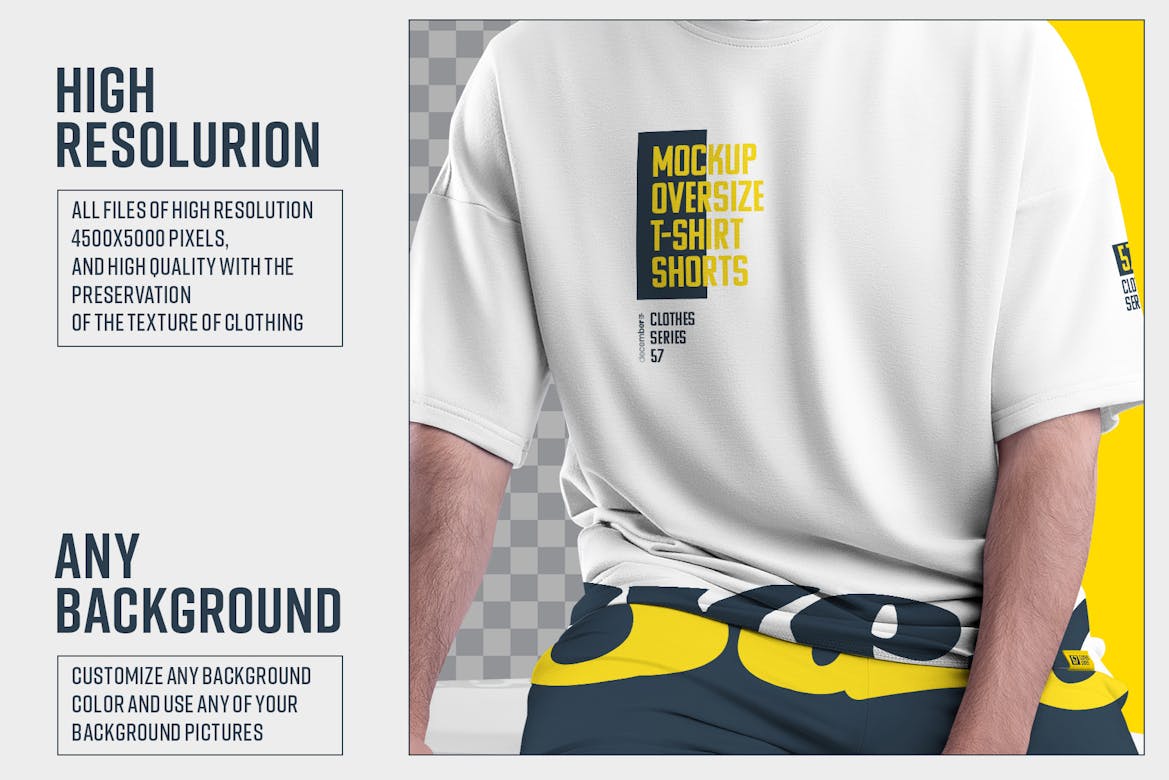 10 Mockups Oversize T-shirt and Shorts Kit on the Cube | Premium & Free ...