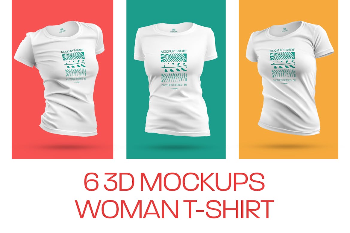 6 3D Mockups Woman T-Shirt | Premium & Free Psd Mockup Store