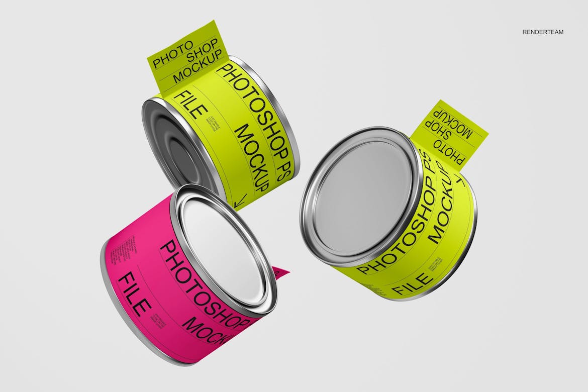 Paint Can Mockup Set Premium & Free PSD Mockup Store