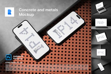 Concrete and metals Mockup